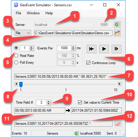 GeoEvent Simulator components GeoEvent Simulator components